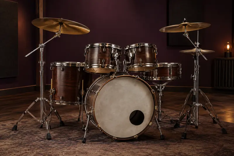 Kit de batterie acoustique avec fûts, caisse claire et cymbales