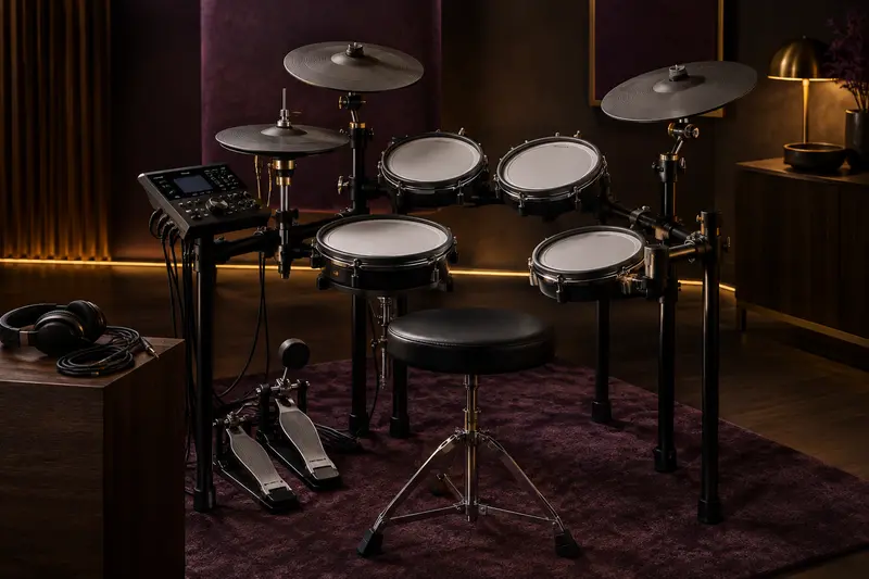 Batterie électronique avec pads, cymbales et module de commande
